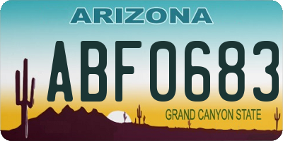 AZ license plate ABF0683