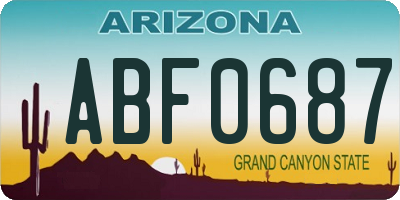 AZ license plate ABF0687