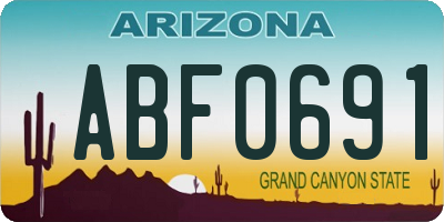 AZ license plate ABF0691