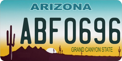 AZ license plate ABF0696