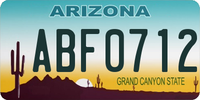 AZ license plate ABF0712