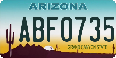 AZ license plate ABF0735