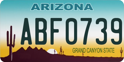AZ license plate ABF0739