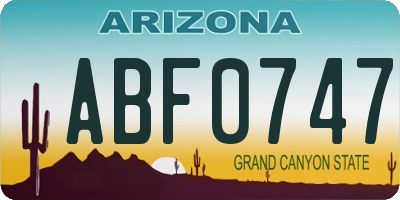 AZ license plate ABF0747