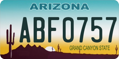 AZ license plate ABF0757