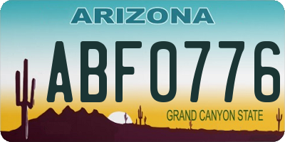 AZ license plate ABF0776