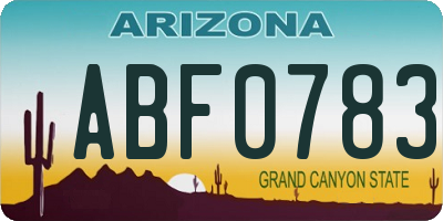 AZ license plate ABF0783