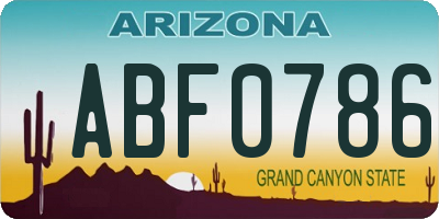 AZ license plate ABF0786