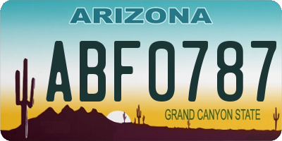 AZ license plate ABF0787