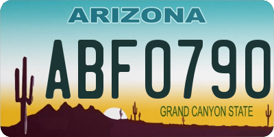 AZ license plate ABF0790