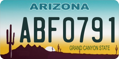 AZ license plate ABF0791