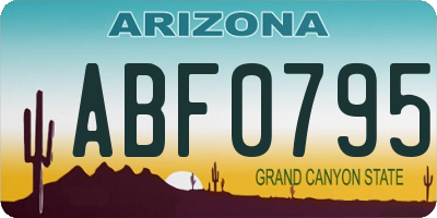 AZ license plate ABF0795