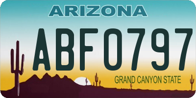 AZ license plate ABF0797