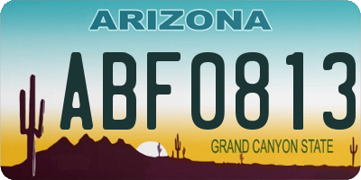 AZ license plate ABF0813