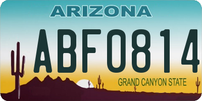 AZ license plate ABF0814