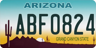 AZ license plate ABF0824