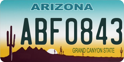 AZ license plate ABF0843