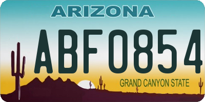 AZ license plate ABF0854