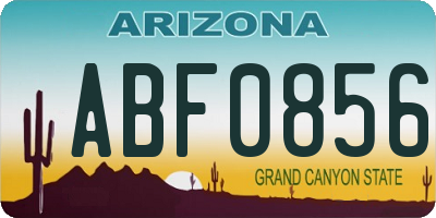 AZ license plate ABF0856
