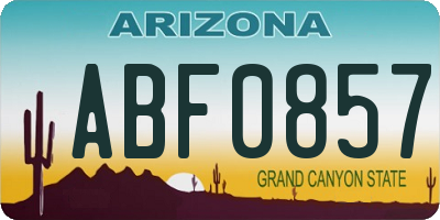 AZ license plate ABF0857