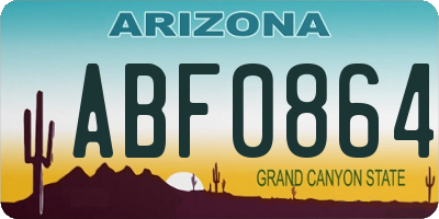 AZ license plate ABF0864