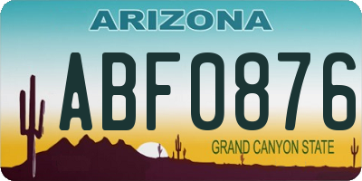 AZ license plate ABF0876