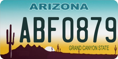 AZ license plate ABF0879