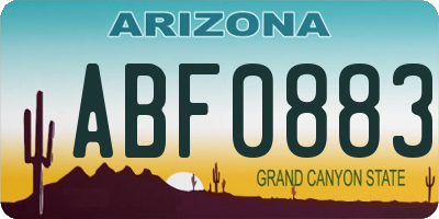 AZ license plate ABF0883