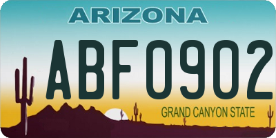AZ license plate ABF0902
