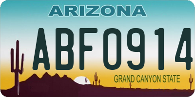 AZ license plate ABF0914