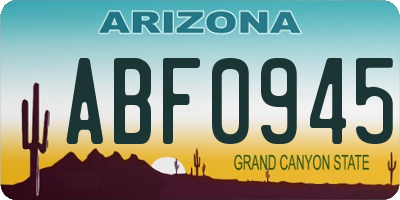 AZ license plate ABF0945