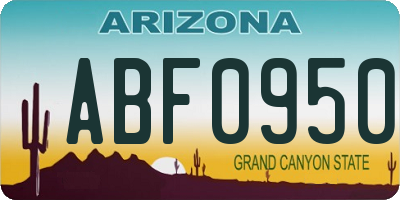 AZ license plate ABF0950