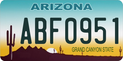 AZ license plate ABF0951