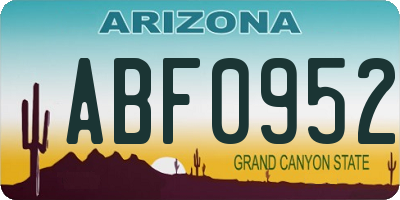 AZ license plate ABF0952