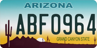 AZ license plate ABF0964