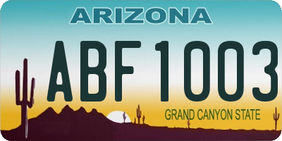 AZ license plate ABF1003