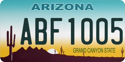 AZ license plate ABF1005
