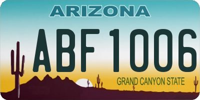 AZ license plate ABF1006