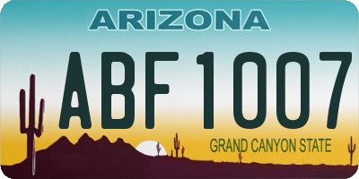 AZ license plate ABF1007