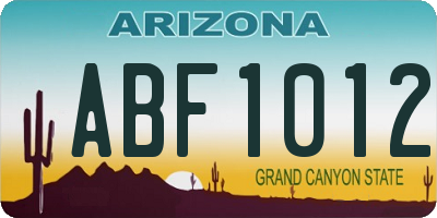 AZ license plate ABF1012