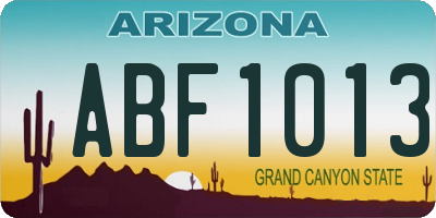AZ license plate ABF1013