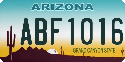 AZ license plate ABF1016