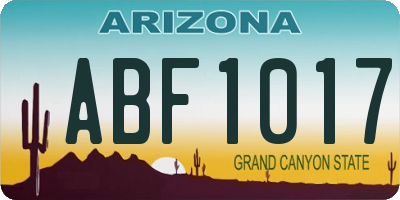AZ license plate ABF1017