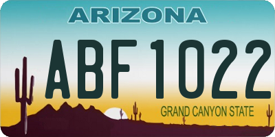 AZ license plate ABF1022