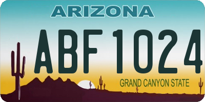 AZ license plate ABF1024