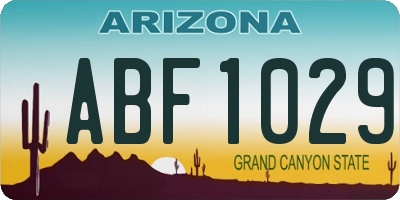AZ license plate ABF1029