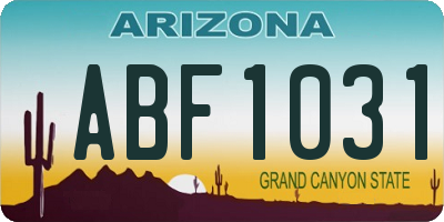 AZ license plate ABF1031