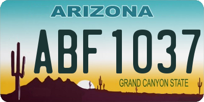 AZ license plate ABF1037