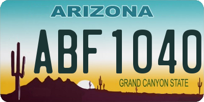 AZ license plate ABF1040