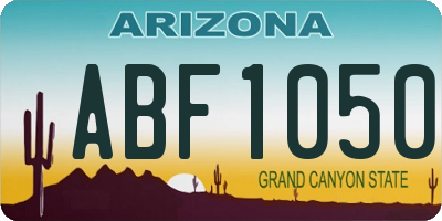 AZ license plate ABF1050